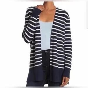 Madewell Sz S Cardigan Sweater Cozy Walker Striped Wool Alpaca Blend Nautical